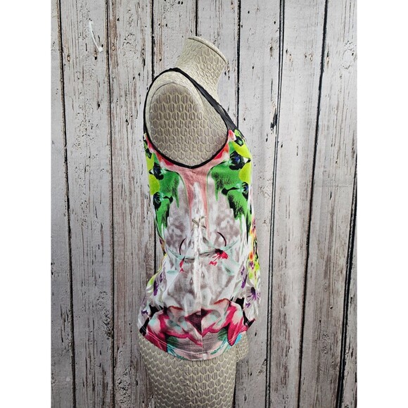 ALK Women's S Prabal Gurung Target Sheer Top Sleeveless Floral Blouse Shirt Tank - Picture 4 of 9